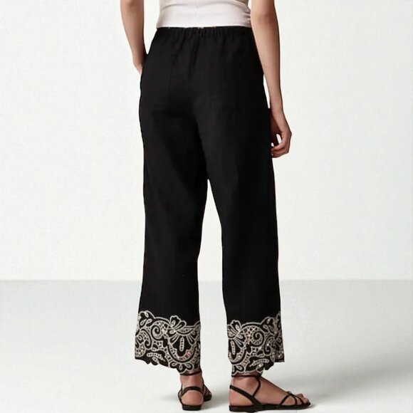 J. Crew New Soleil pant in embroidered linen Size large Tall - Picture 3 of 10